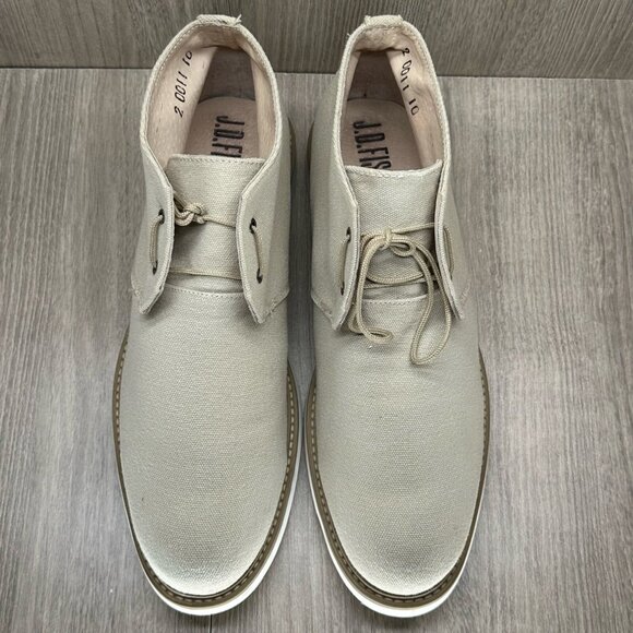 J.D. Fisk Boots Mens Size 10 Henri Desert Lace-Up Ankle Canvas Beige - Picture 5 of 12